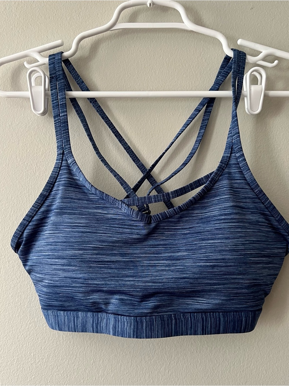 ZYIA Blue Heather Crisscross Sports Bra Size Medium